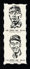 CY YOUNG - BOB FELLER Uncut 2-Card Panels RARE Baseball MICRO Cards