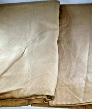 2 POTTERY BARN Blackout Linen / Cotton Tan Panels Curtain Drape Lined 50x84