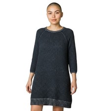 J. JILL two tone gray pull over wool blend sweater dress size Medium