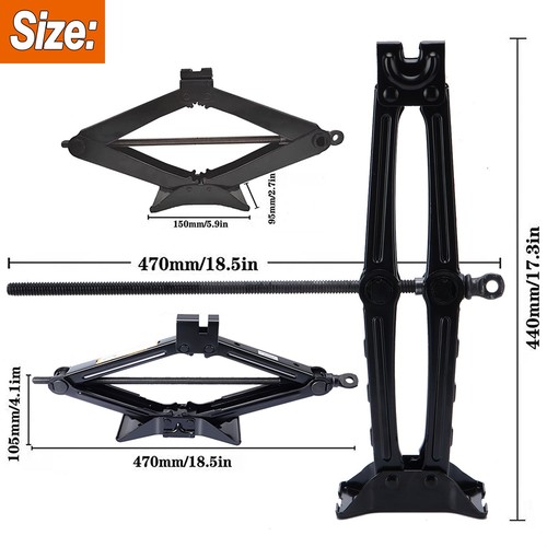 2 Ton Scissor Jack Handle Crank Tool Car Van Garage W/Tire Wheel Lug Wrench Jack - Picture 8 of 13