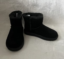 Ugg Koolaburra Boots K Koola Mini Toddler Girls Sz 12 Black Suede Fur Open Box