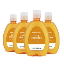 Amazon Basics Tear-Free Baby Shampoo, 13.6 Fluid Ounce, 4-Pack (Previously Solim