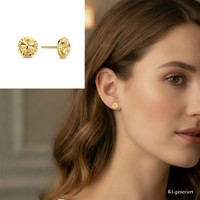 Damen Ohrstecker Echt Gold 585 (14 Kt) Diamantiert