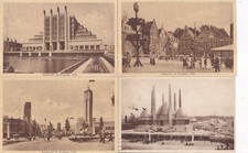 Lot of 4 old postcards postcards BRUSSELS BELGIUM exhibition 1935