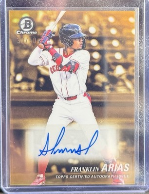 2025 Bowman Draft Chrome FRANKLIN ARIAS Achromatic Autograph Gold /50 SP
