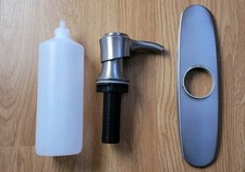 Brushed Nickel Kitchen Sink Soap Dispenser Pump w/ 13 oz Bottle  Matching Plate