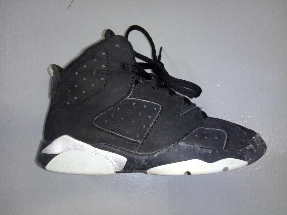 Nike Air Jordan 6 Retro Cromo (PS) Talla 12C Negro/Negro/Plata Metálico Foto 4 de 4