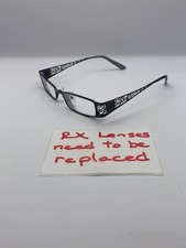Zenni 499421 Eyeglass Frames Black Cutout Filigree Rectangle Women's
