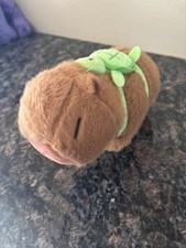 Capybara Plush With Green Turtle on Back Slap Bracelet EUC