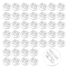 100 Pcs 0.8" Acrylic Round Place Card Holder Table Sign Number Holder, Clear