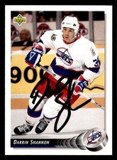 1992 Upper Deck Hockey #132 Darrin Shannon Signed Autograph (no COA)