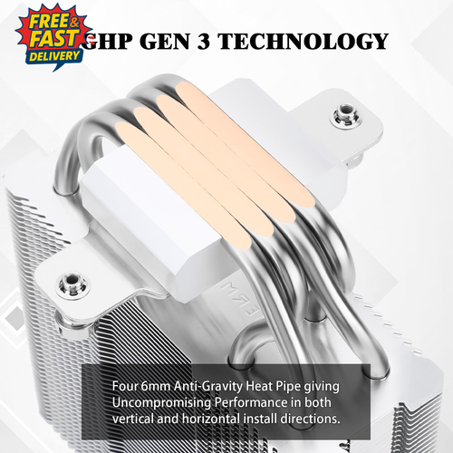 Assassin X 120 SE White CPU Cooler, 4×6Mm Heat Pipes, 120Mm PWM Quiet Fan CPU Ai - Picture 2 of 12