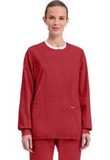 Cherokee Workwear Scrubs Snap Front Warm Up Jacket WW310 RED Red Free Shipping