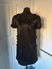 Pinkiss Little Black Dress Size 10 Mini Party Floral Detail