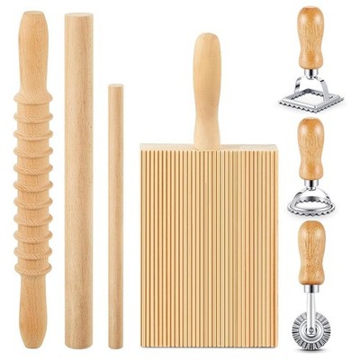 Aboiledy 7-teiliges Nudelwerkzeug-Set, Holz Gnocchi Brett ONE, Foto Farbe 
