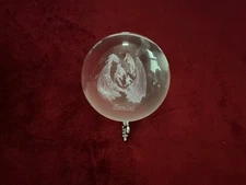 Clear Globe with Zodiac sign Gemini engraved inside and silver stand