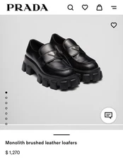New Prada Monolith Leather Loafers – EU39