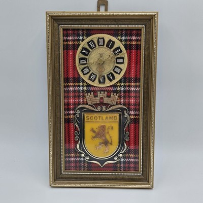 Vintage Scotland Wanduhr Royal Stewart Tartan Hermle Quartz Gong Made Germany