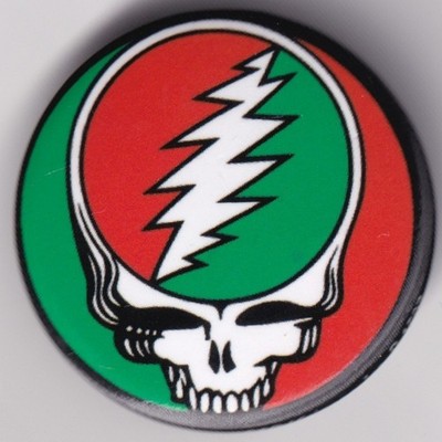 Grateful Dead Red Green Steal Your Face Skull Button 1.25'' C&D Visionary 2004
