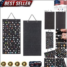 Elegant Hanging Brooch Pin Organizer - Holds 96 Pins, Dark Gray Medium Size