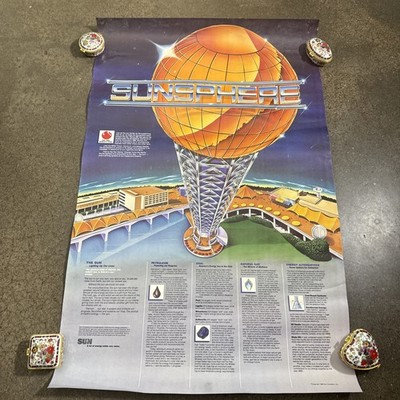 VTG 1982 Sun Co Atomic Sunsphere Poster Knoxville World Fair Tennessee