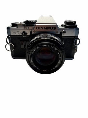 Olympus OM-10 35mm SLR Film Camera with 50 mm lens Kit TESTED AND WORKING