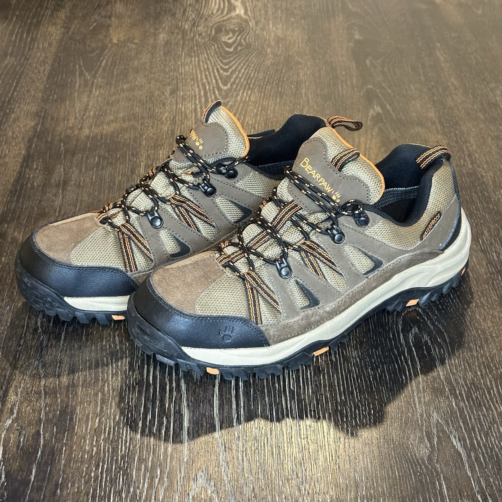 SAOLA Scarpe da trekking Bearpaw uomo taglia 11 5 stringate impermeabili basse pelle marrone