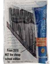 Paper Mate Write Bros Ballpoint Pens, Medium 10 Count Pack of 1 Black 2010 NEW
