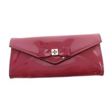 Tory Burch Long Wallet Bifold Coin Purse Enamel Ribbon Used