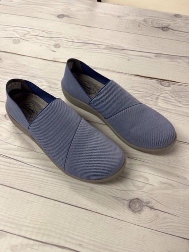 Scarpe slip on donna Clarks Cloud Steppers blu a righe Sillian Firn 7,5 - Foto 2 di 6