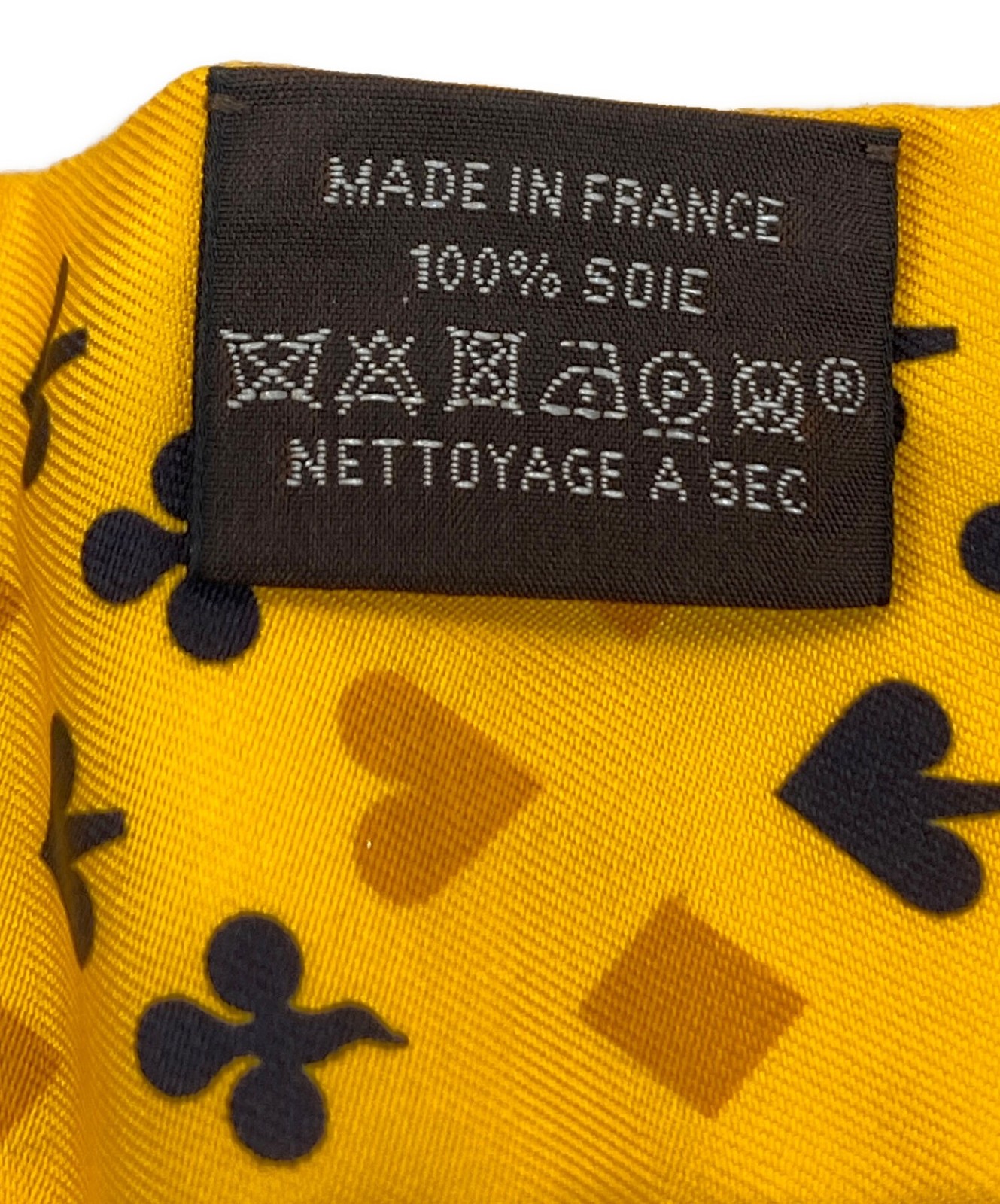 Hermes Scarf Silk Yellow Playing Cards Motif Box Included From Japan thumbnail 6