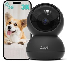 Alaga 3K Pet Camera, Dog Monitor with Phone App, 360  Pan/Tilt, Night Black