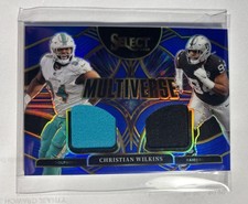 2025 PANINI SELECT CHRISTIAN WILKINS #MVJ-CWK MULTIVERSE BLUE PRIZM DUAL MEM