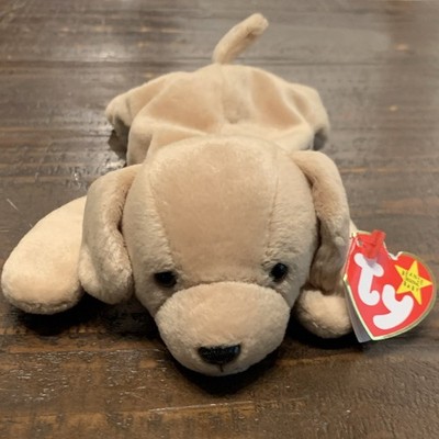 Ty Beanie Babies Fetch Plush Dog 1997 Vintage Beanbag w/ Heart Tag