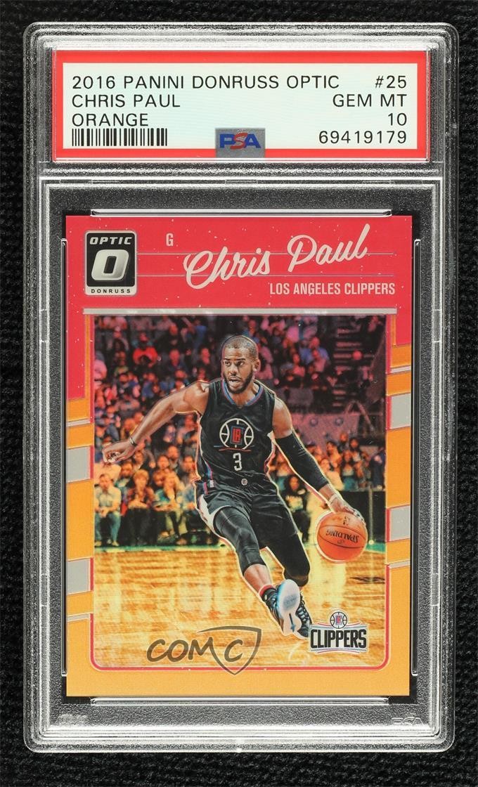 2016 Panini Donruss Optic Orange Prizm 92/199 Chris Paul #25 PSA 10 GEM MT 00ur