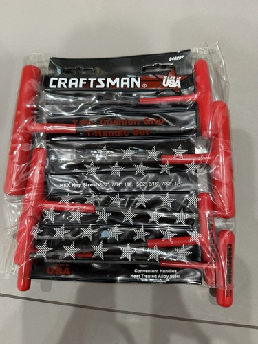 Sears Craftsman USA 7pc Cushion Grip T-handle Hex Key Set Sae 946297