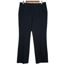 Lee womens 100 cotton straight trouser pants size 14 solid black twill