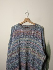 Vintage Missoni Jumper XL Men's Multicoloured Cable Pattern 