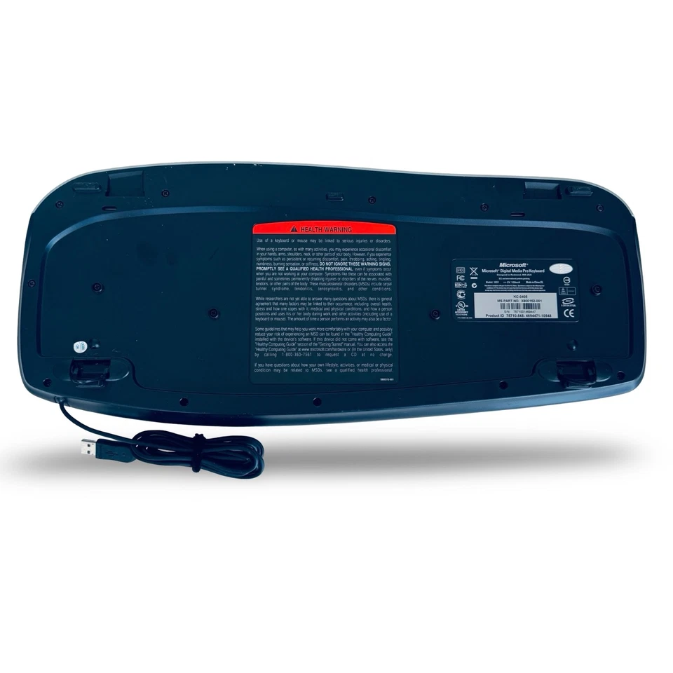 Clicky MICROSOFT Digital Keyboard Media Pro KC-0405 USB Wired 1031 TESTED - Image 2 of 4