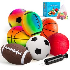 Balls for Toddlers 1-3, 7 Pcs 5" Playground Balls for Kids, Soft Rubber Small...