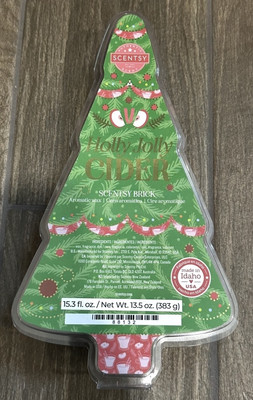Scentsy ~ HOLLY JOLLY CIDER ~ Christmas Tree Wax Brick ~ NIP