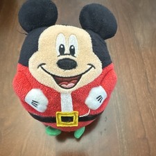 Ty Mickey Mouse Santa Beanbag Plush