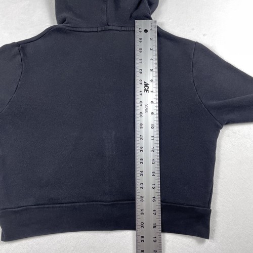 Brandy Melville Hoodie Womens Small Black Cropped Crystal Full Zip Up Sweatshirt - Picture 11 of 15