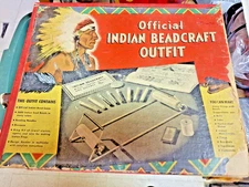 Vintage 1950s Indian Bead craft outfit, national supply -Boy Scouts of America