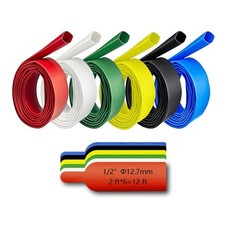 1/2in 3:1 Adhesive Lined Heat Shrink Tubing 12FT 6 Colors Marine Grade Insulated