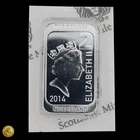 2014 Scottsdale Silver 1oz .999 Fine Silver Bar NIUE ISLAND $2 In Capsule -E513
