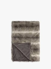 John Lewis Faux Fur Bedspread Throw - Ombre Mocha - 150 x 120cm {Used/Odour}