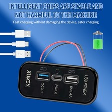 USB Outlet Dual USB A Type C Ports Charging Socket Panel for 12V/24V RV Car Boat