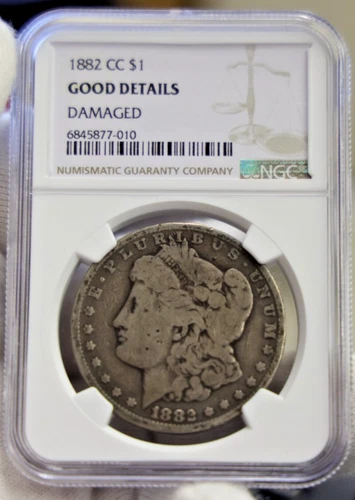 1882 CC US Morgan Silver Dollar $1 NGC Good Details (Damaged)