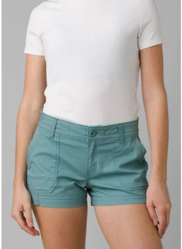 prAna Elle Shorts Women's 10 Teal Organic Cotton Stretch Patch Pockets JDM1212 - 第 3/8 張圖片